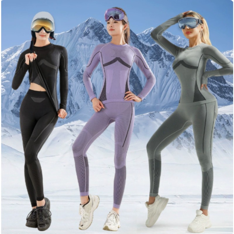 Quick Dry Underwear - Damen Feuchtigkeitsableitender Skianzug Winter Nahtlose Funktions-Skibekleidung